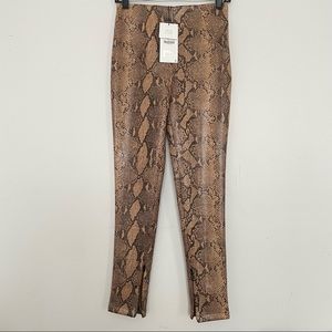 ZARA Snakeskin Coated Leggings